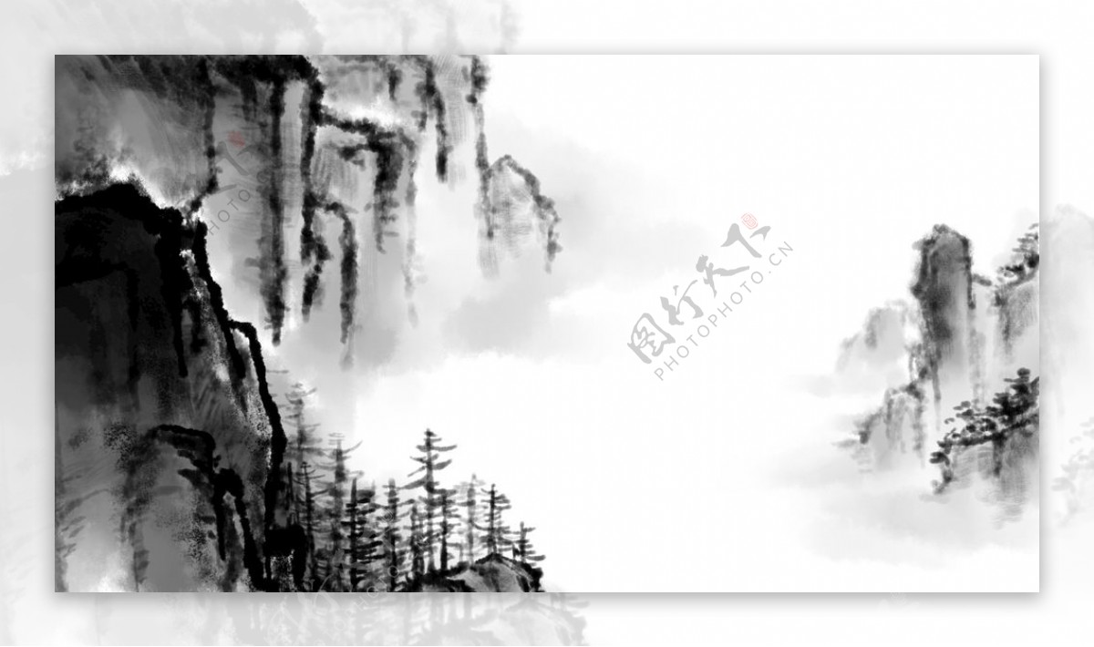 中国风山水背景图片
