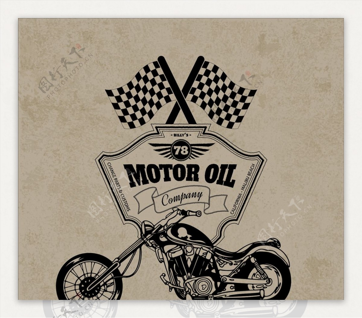 复古摩托车徽章