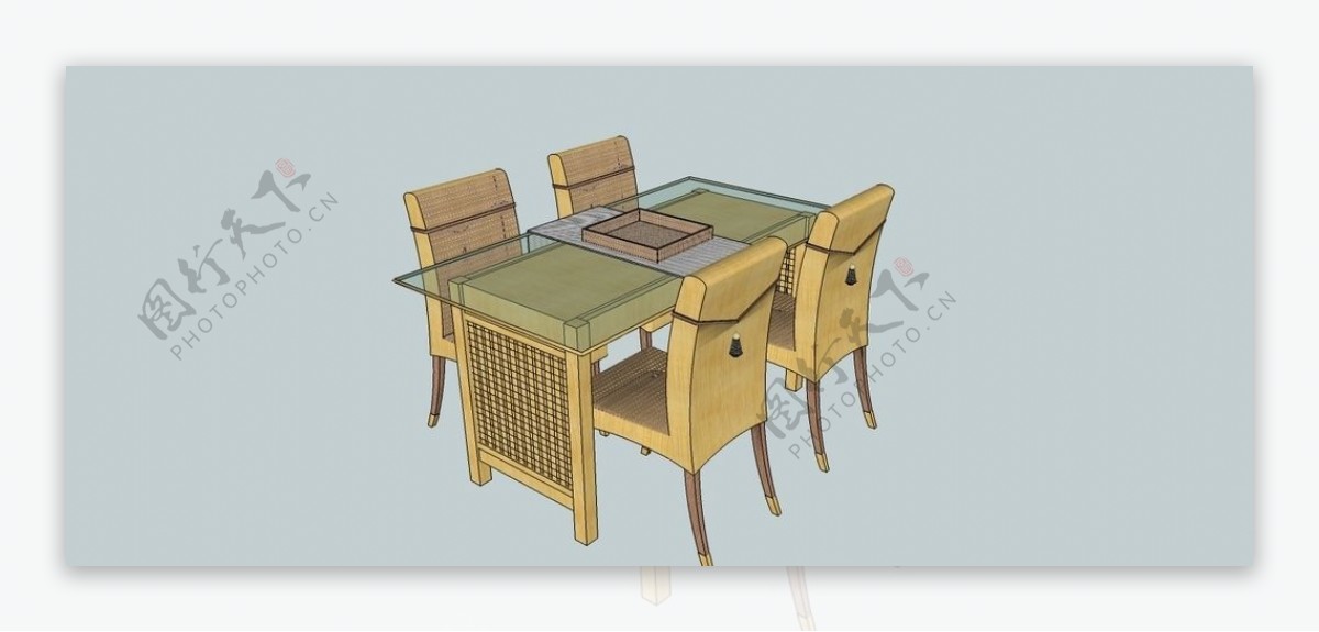 桌椅skp模型