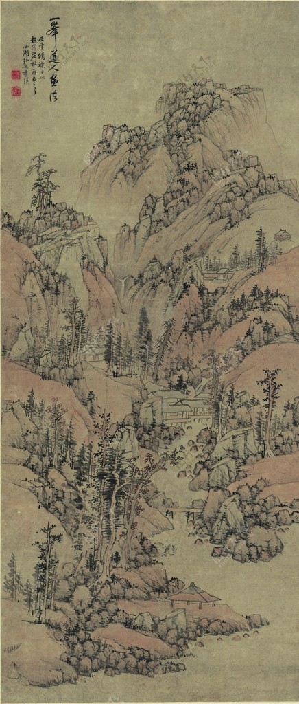 传统山水水墨国画