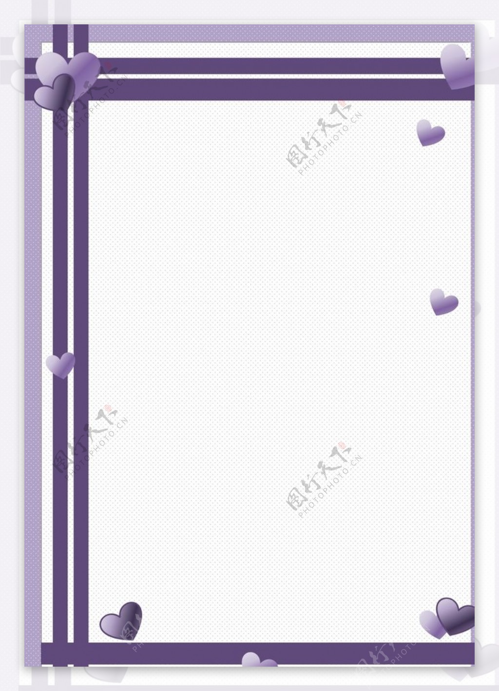 紫色爱心条纹边框底纹图片