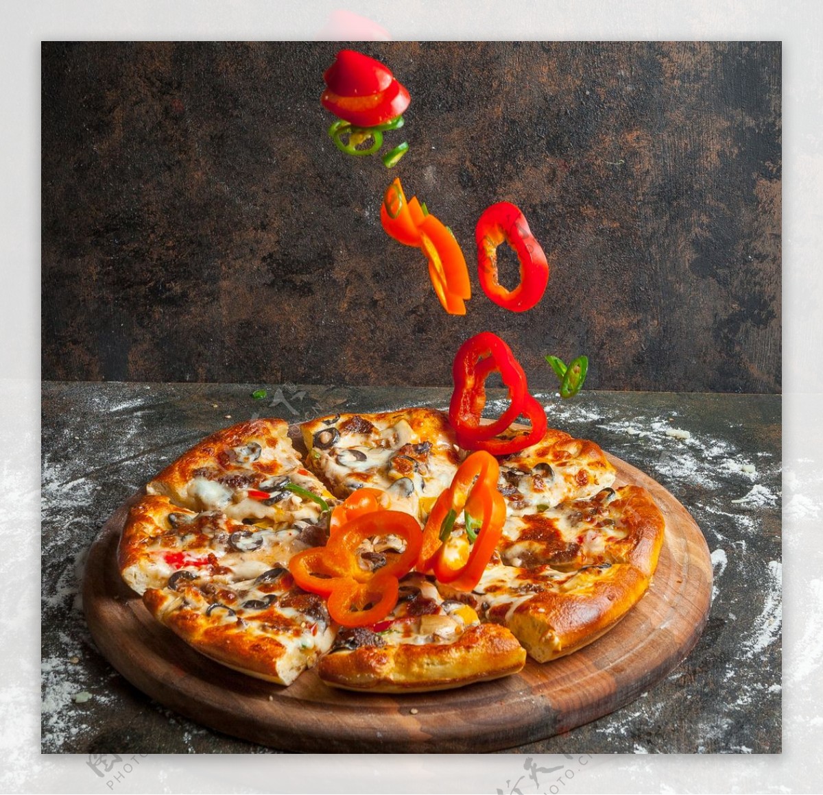 披萨美食食材背景素材图片