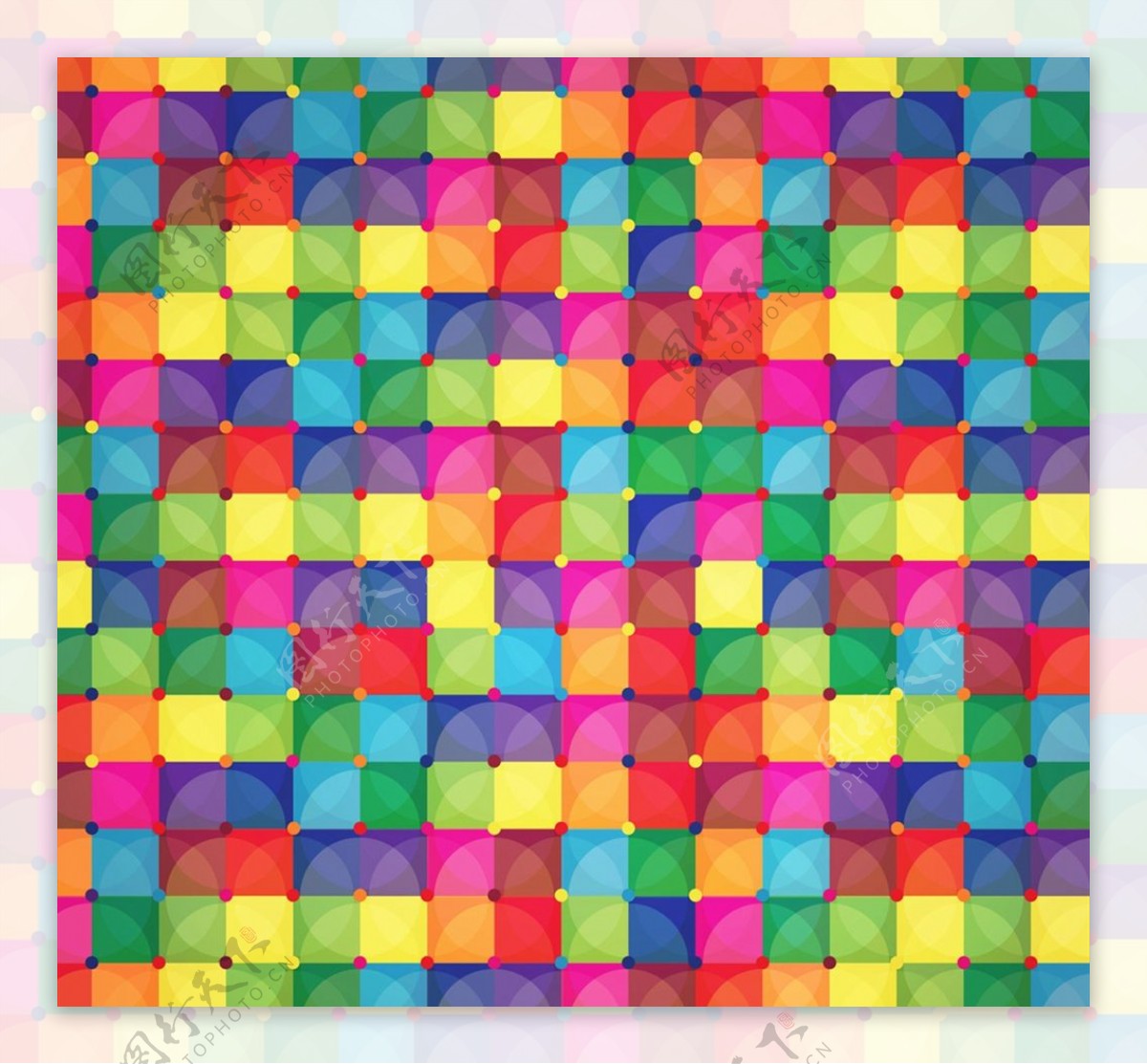 彩色方形拼格背景图片