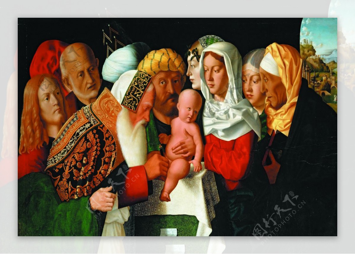欧美家庭集体聚会油画装饰图图片