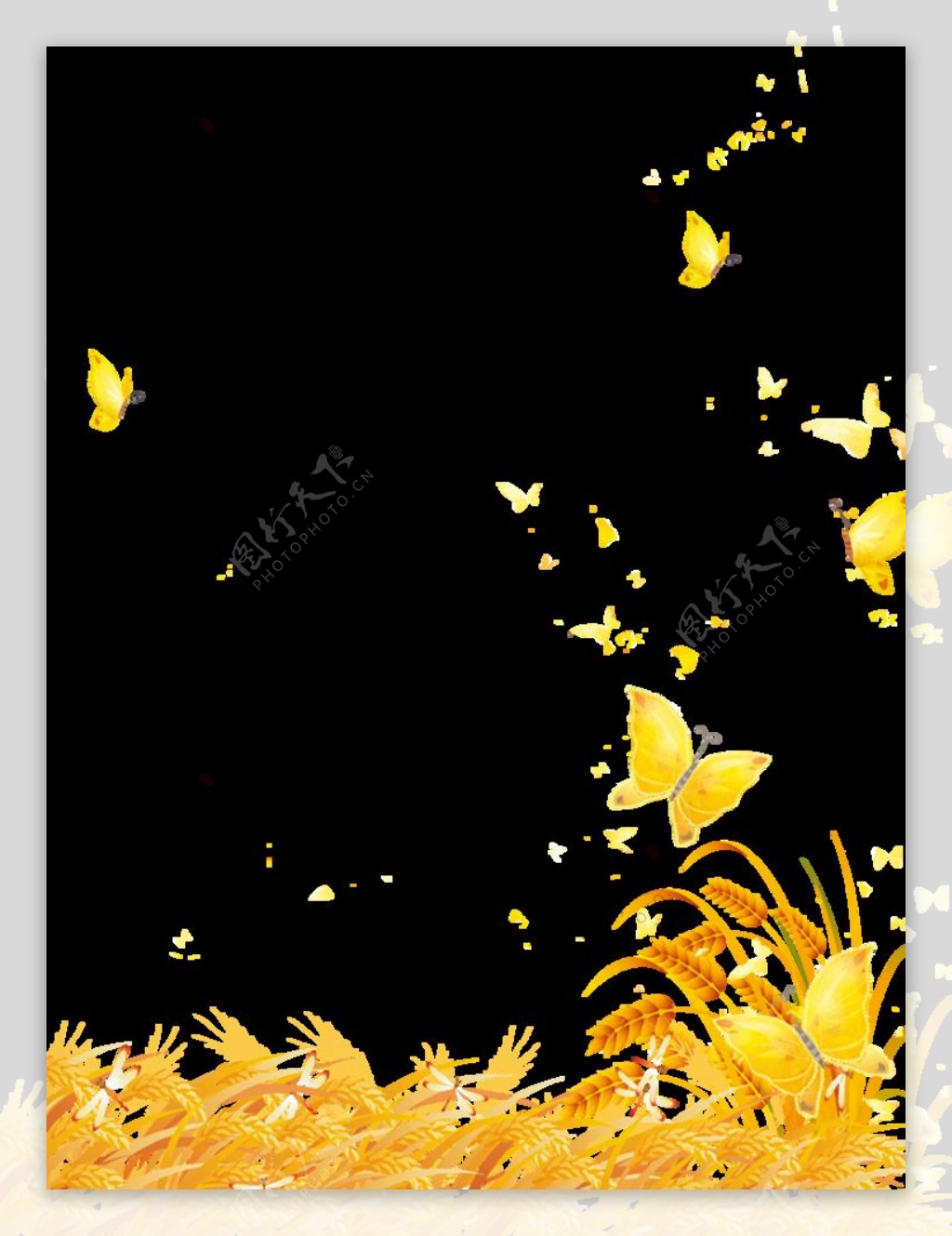 金色蝴蝶元素图片