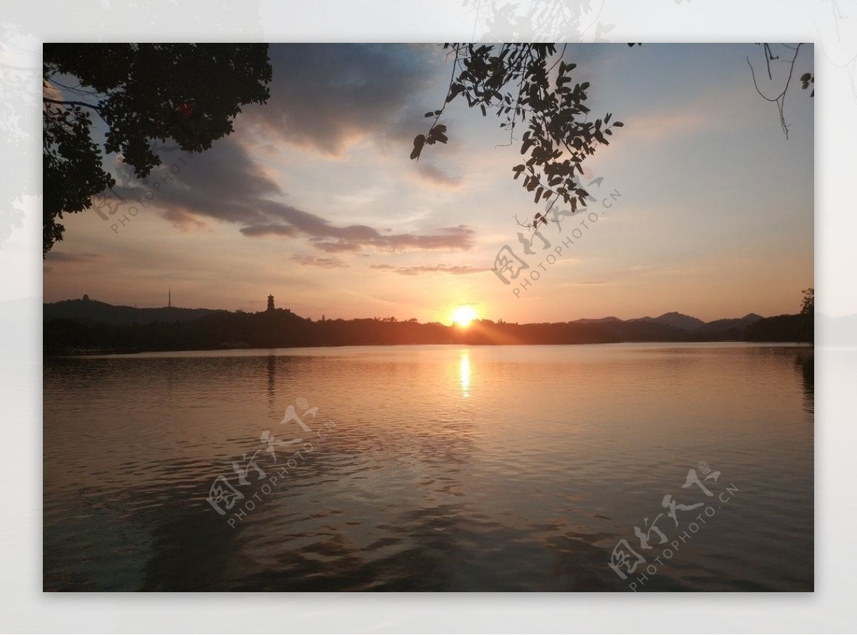 惠州西湖晚霞图片