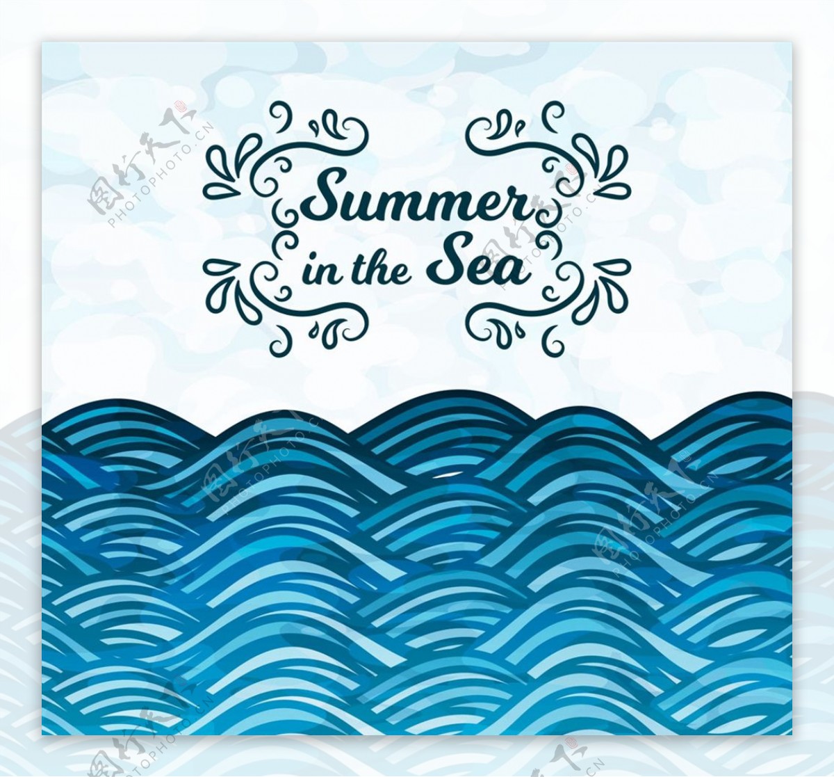 夏季大海蓝色海浪图片