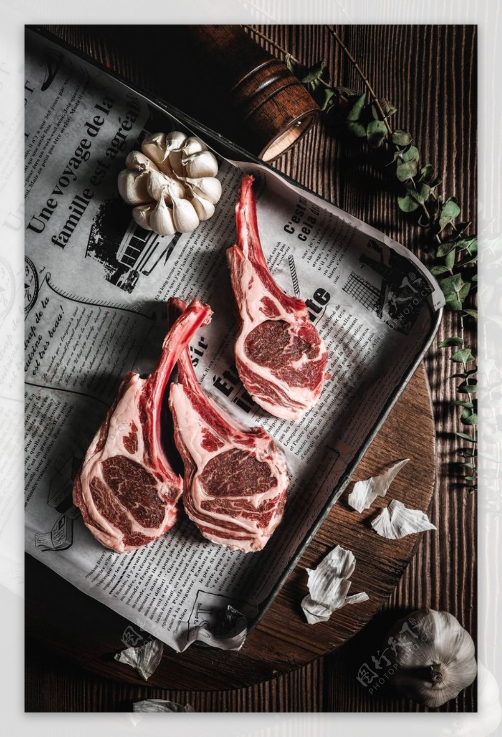 牛排美食食材背景海报素材图片