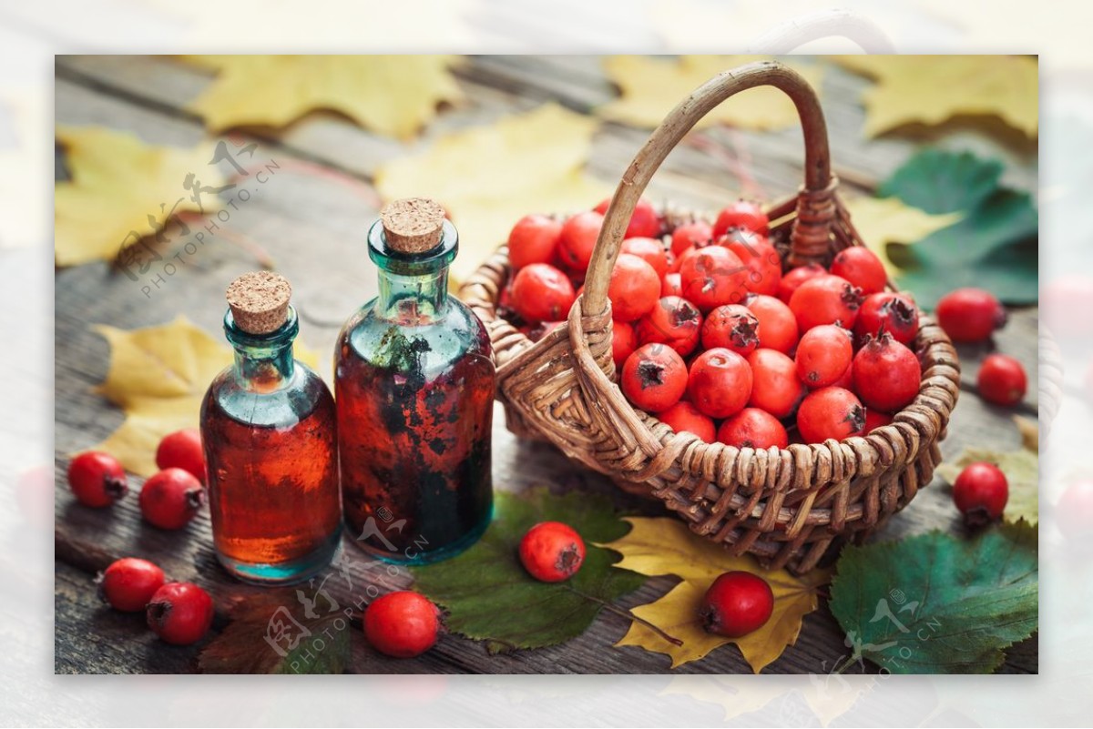 红色浆果水果饮品背景海报素材图片