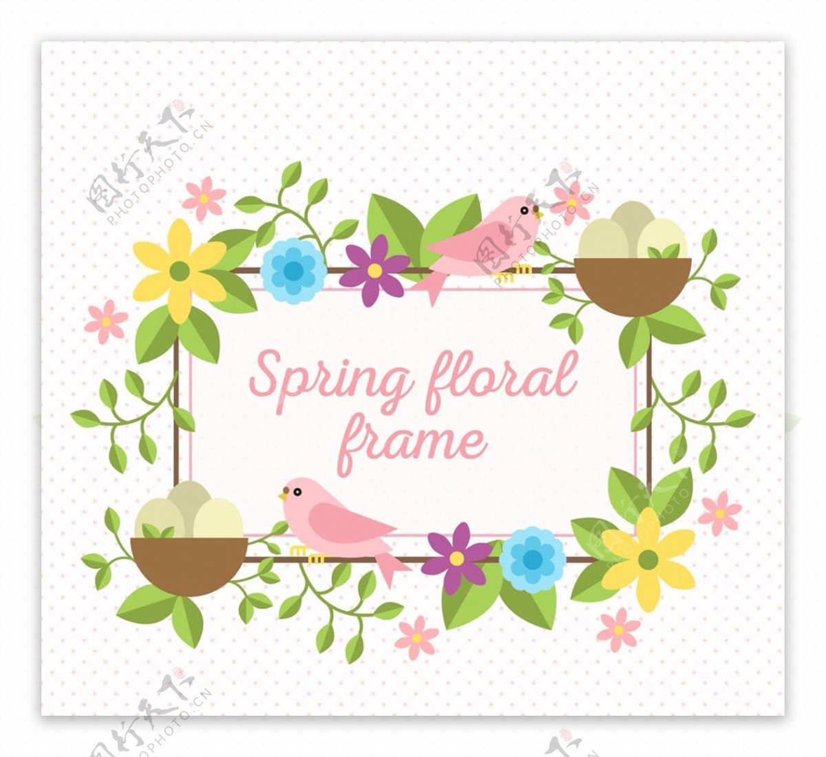 春季花卉框架图片