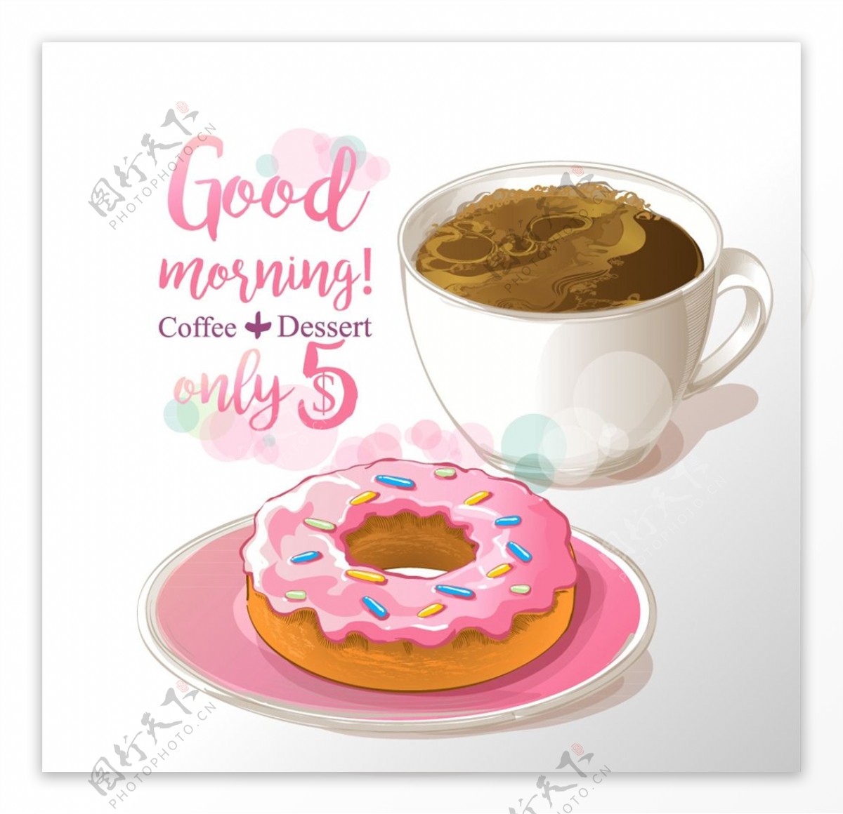 甜甜圈和咖啡海报图片