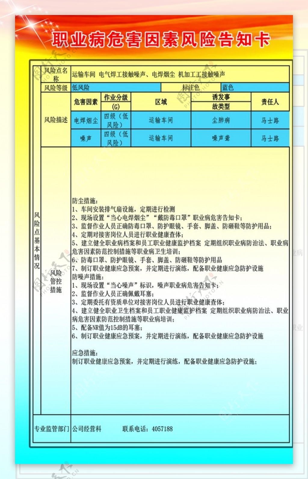 职业病风险因素告知图片