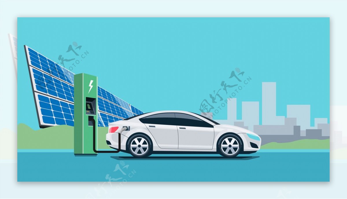 太阳能新能源汽车充电图片