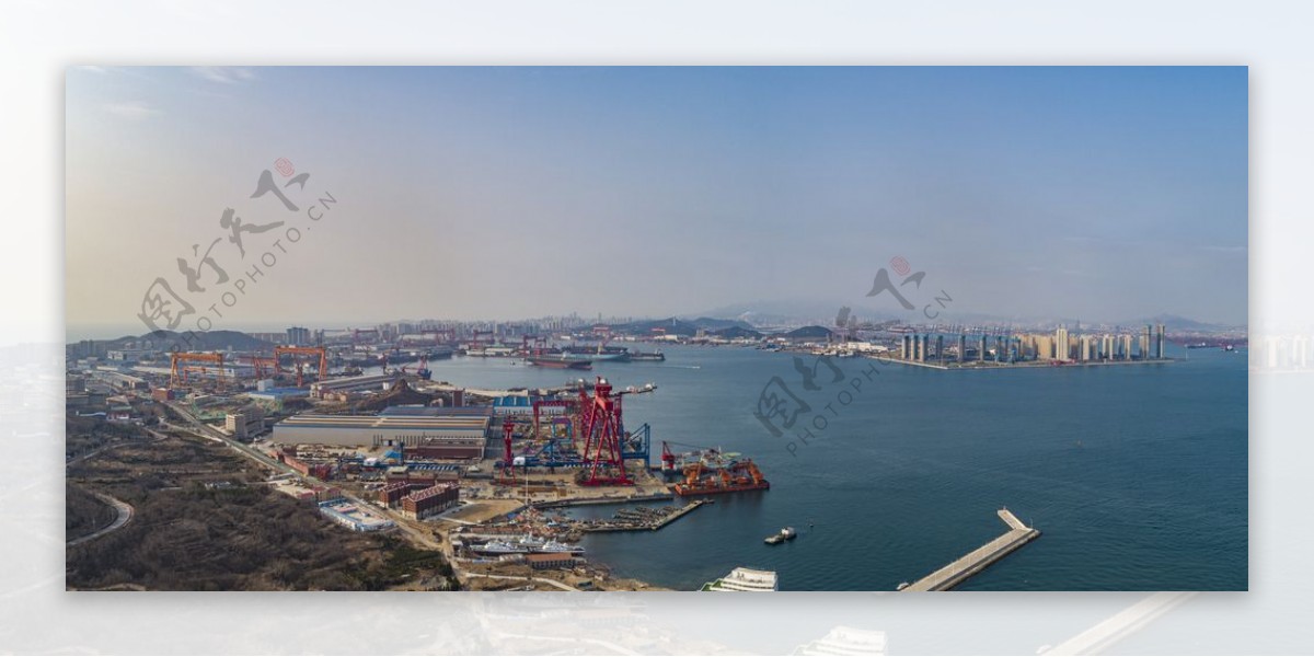 港口码头企业背景海报素材图片