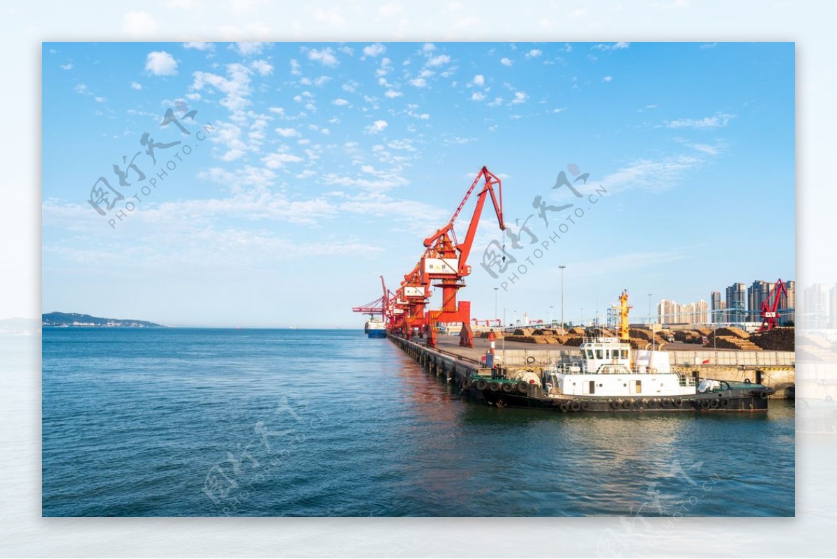 码头港口物流背景海报素材图片