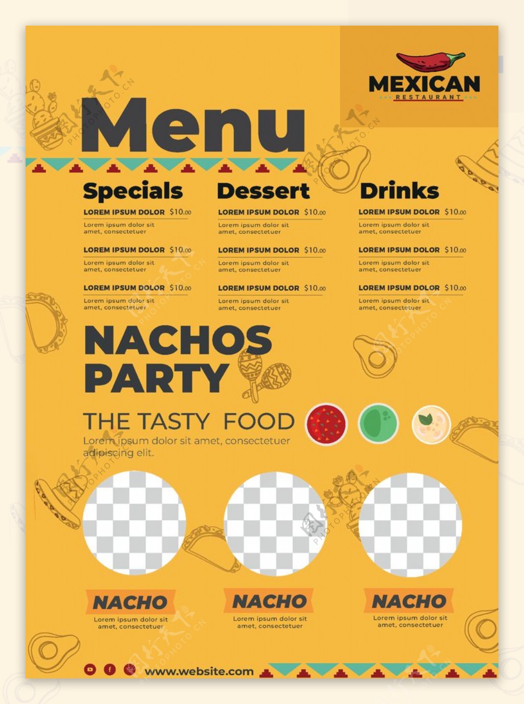 墨西哥餐厅菜单图片