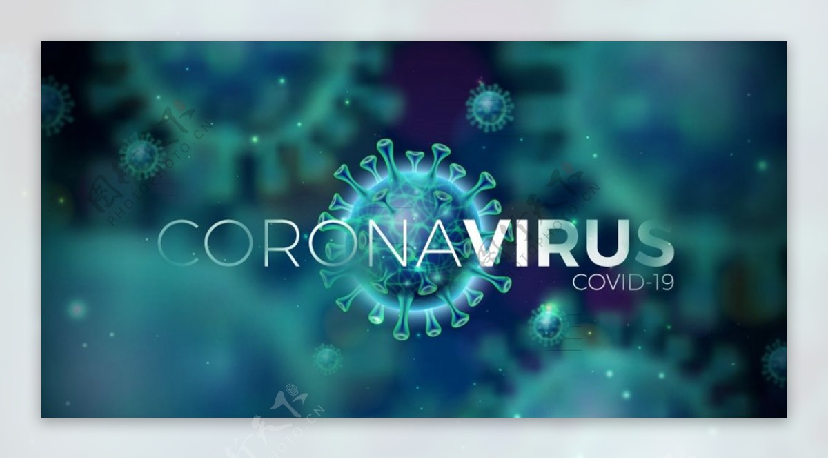 蓝色新型冠状病毒图片