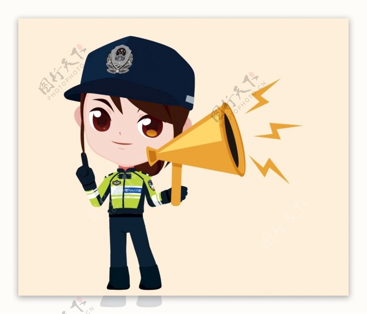 女警察和警车插画图片素材_ID:354542885-Veer图库
