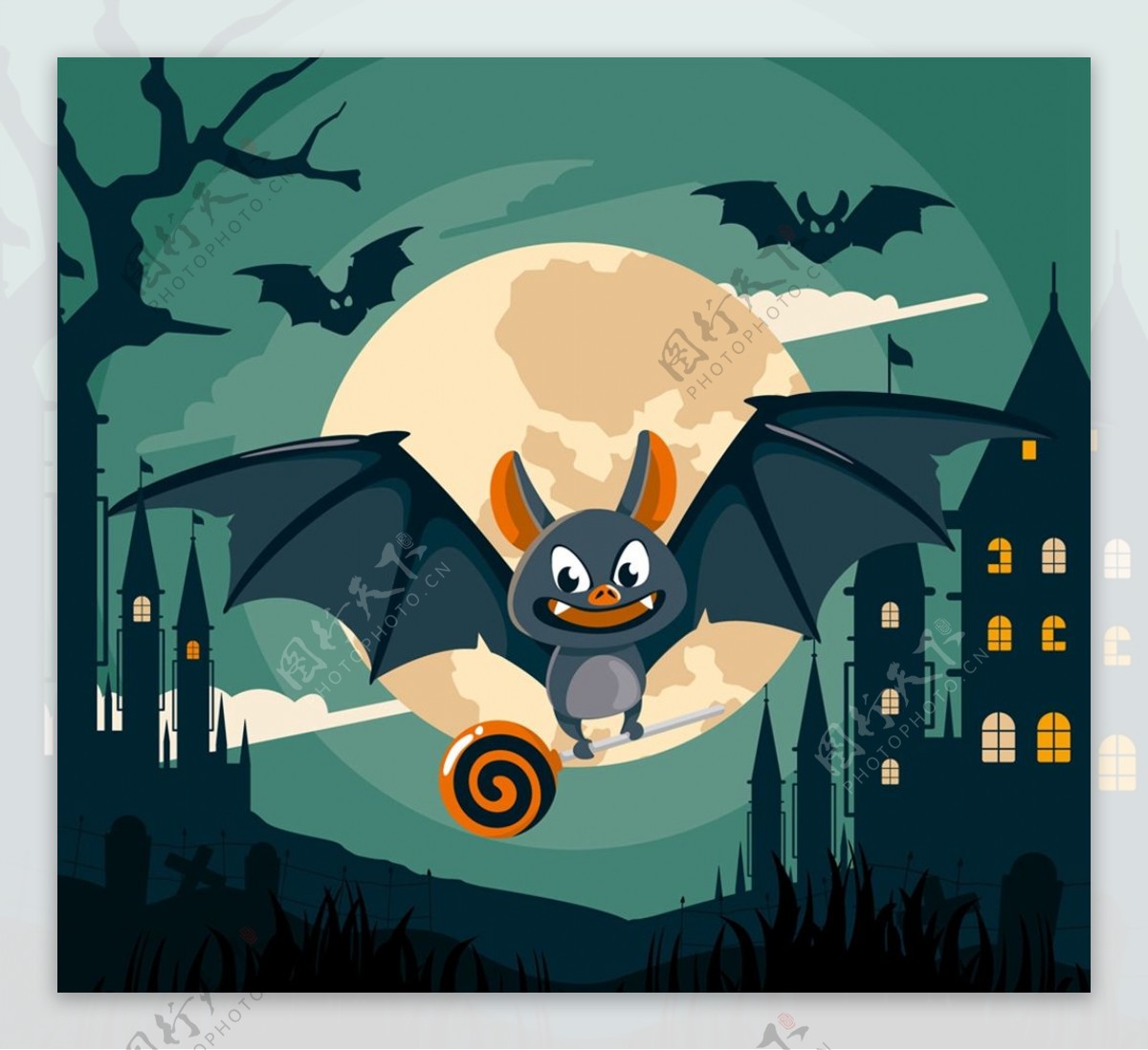 晚飞行的蝙蝠图片