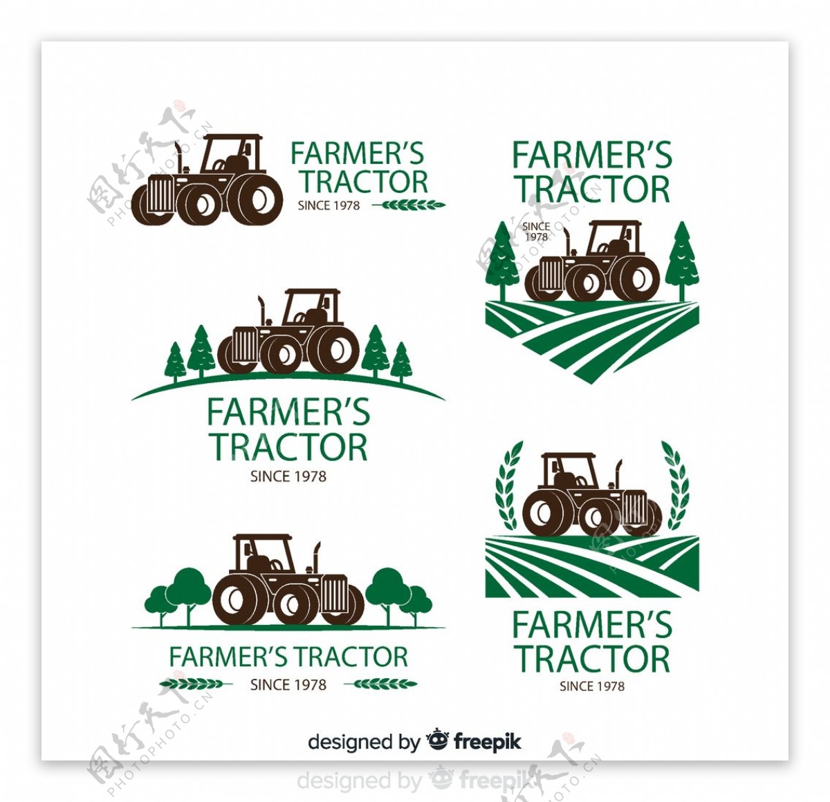 农场拖拉机标志图片