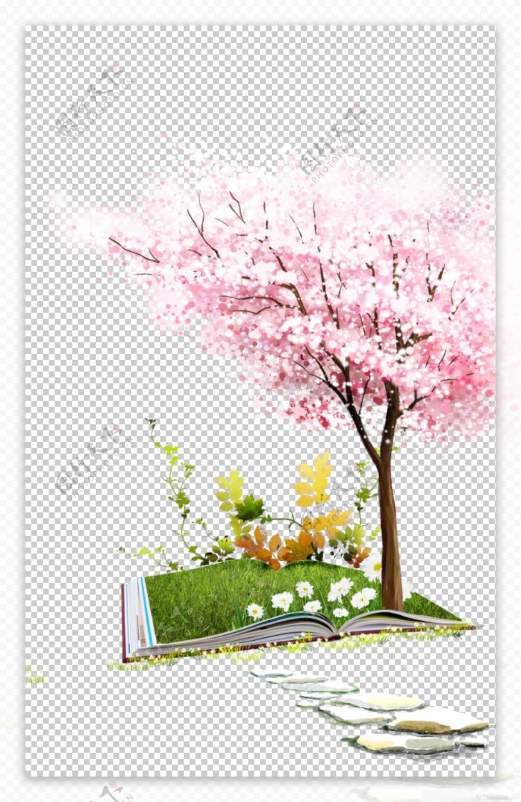 手绘樱花素材图片