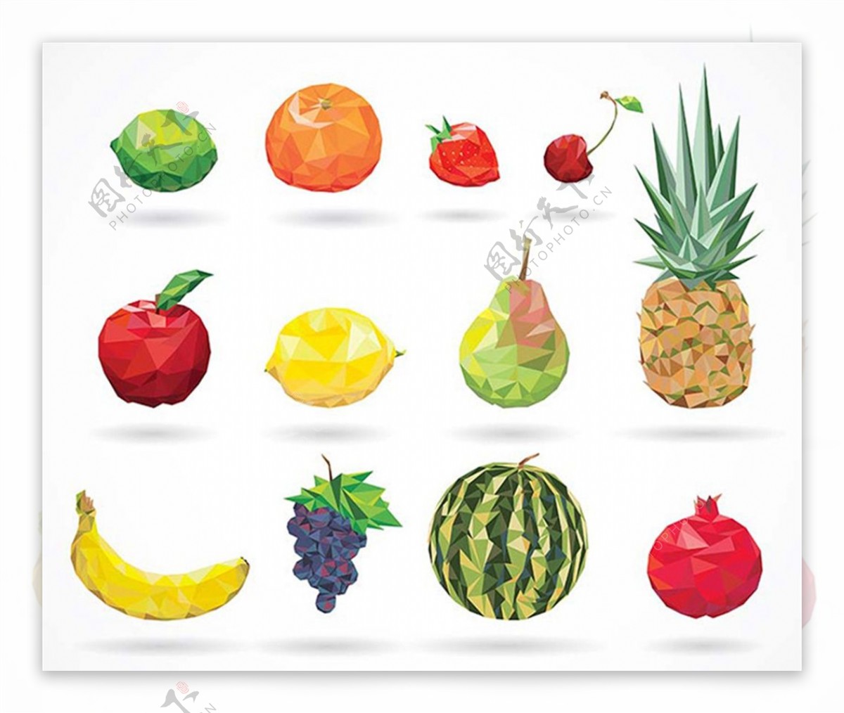 几何水果图标图片