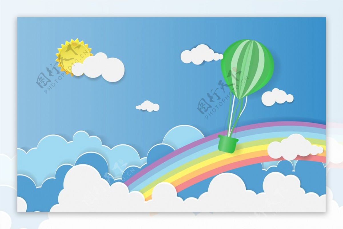 剪纸风格气球图片