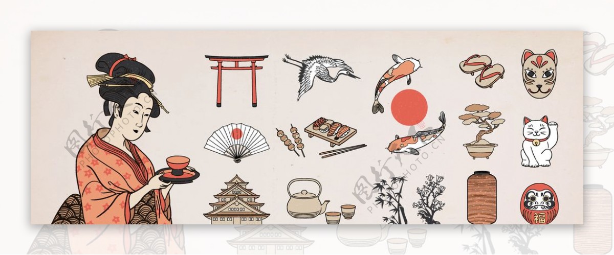 日本文化矢量素材图片