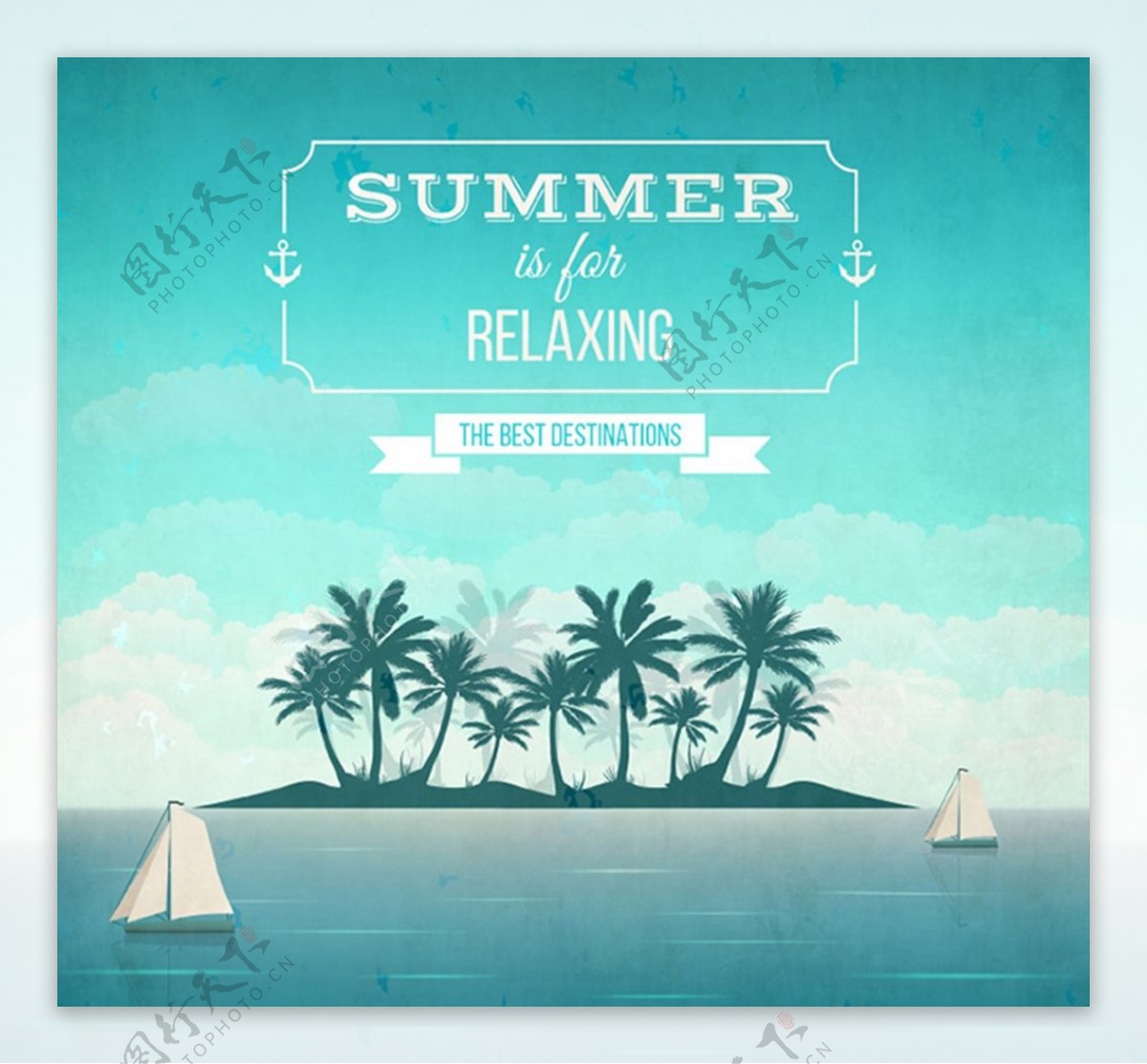 夏季度假岛屿海报图片