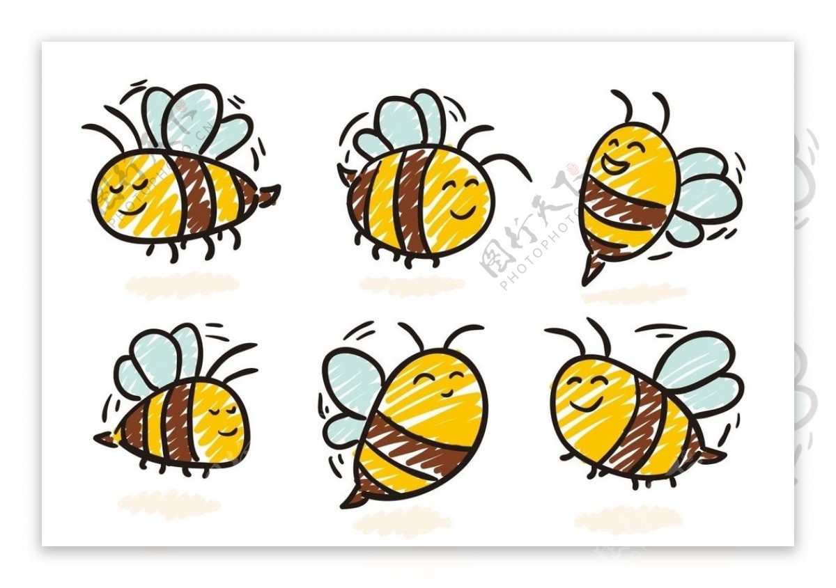 可爱蜜蜂卡通手绘图片