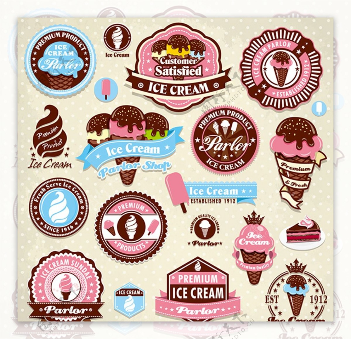 时尚冰淇淋图标图片