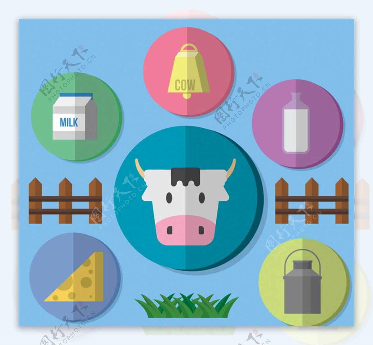 牧场奶牛图标图片