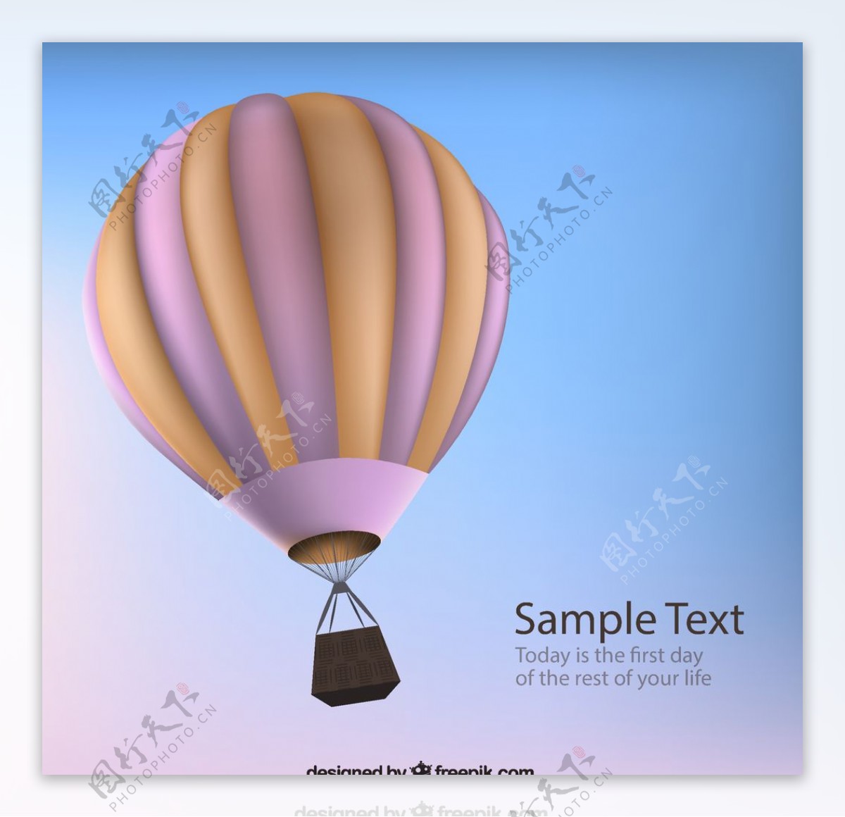 热气球文本背景图片