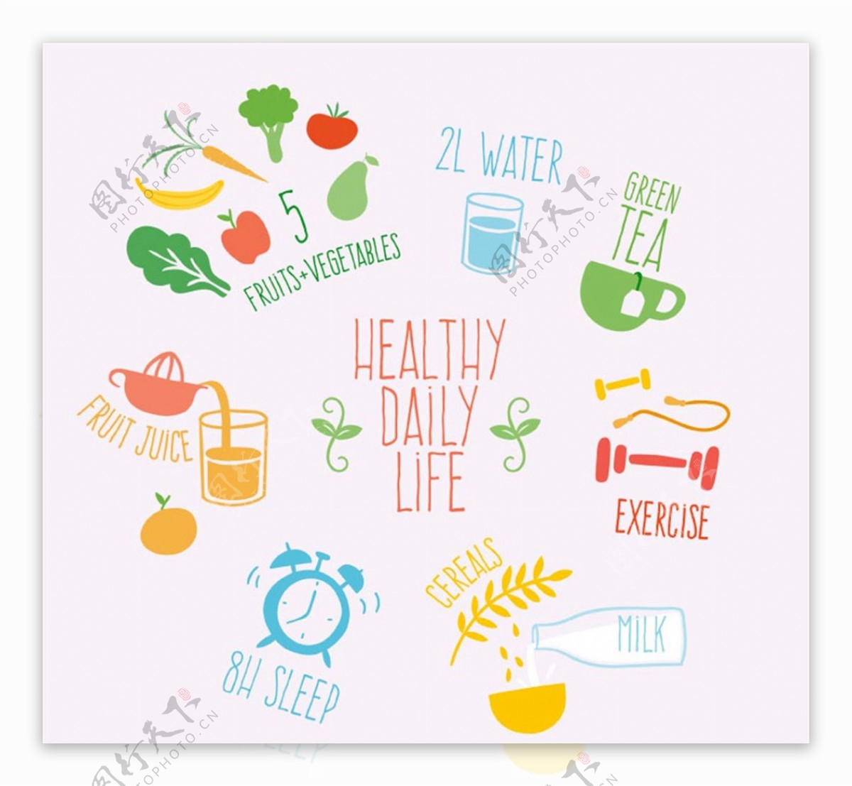 健康生活插画图片