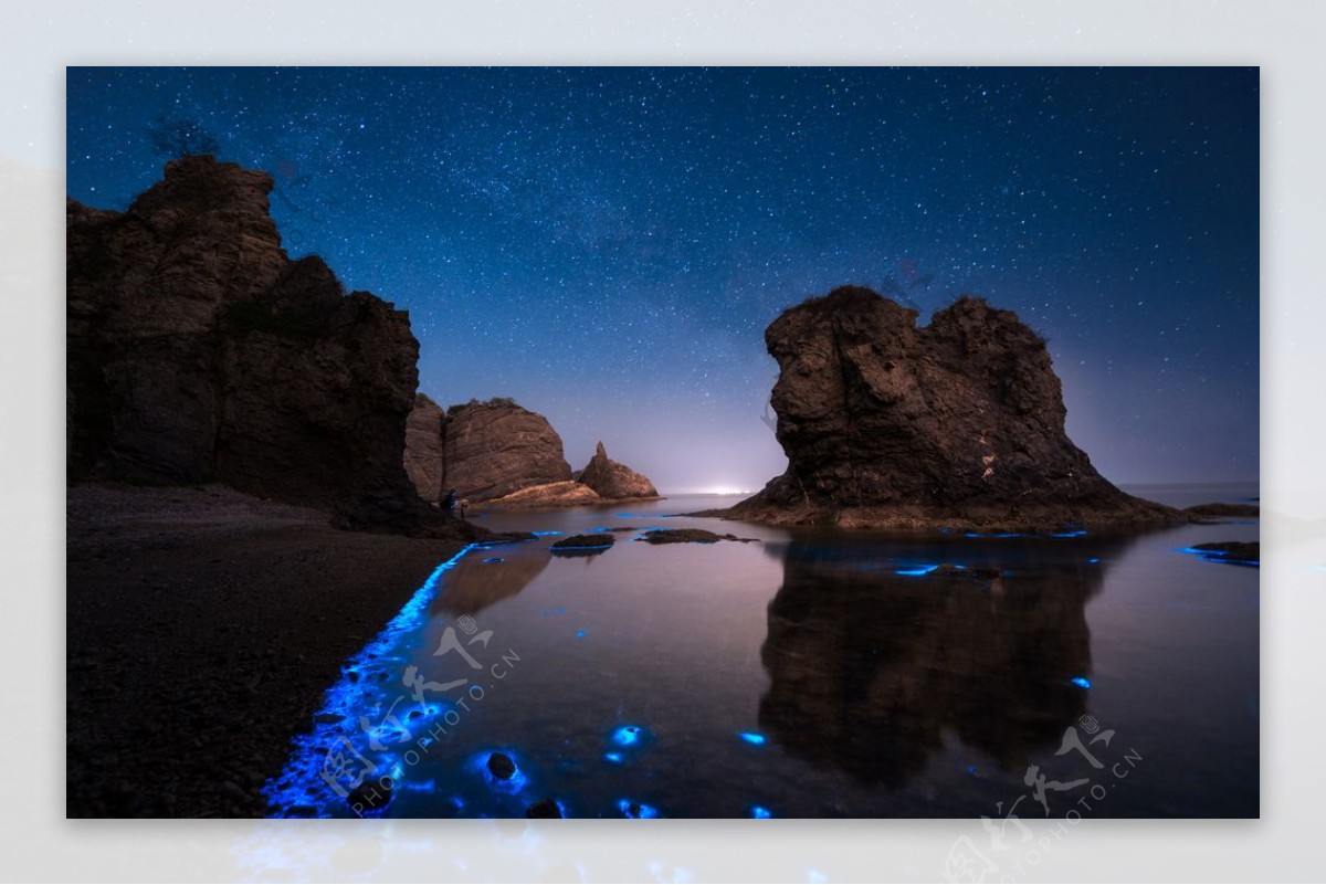 蓝色海湾旅游背景海报素材图片