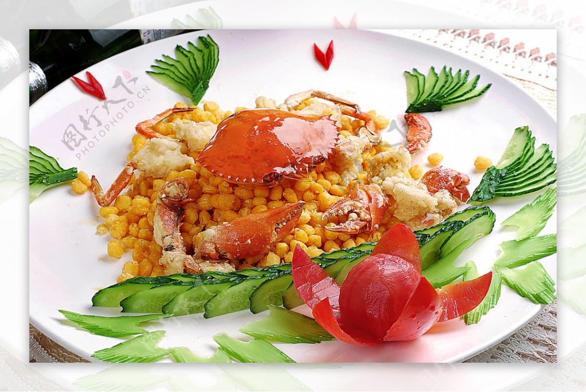 粤菜广东菜美味对话金沙肉蟹图片