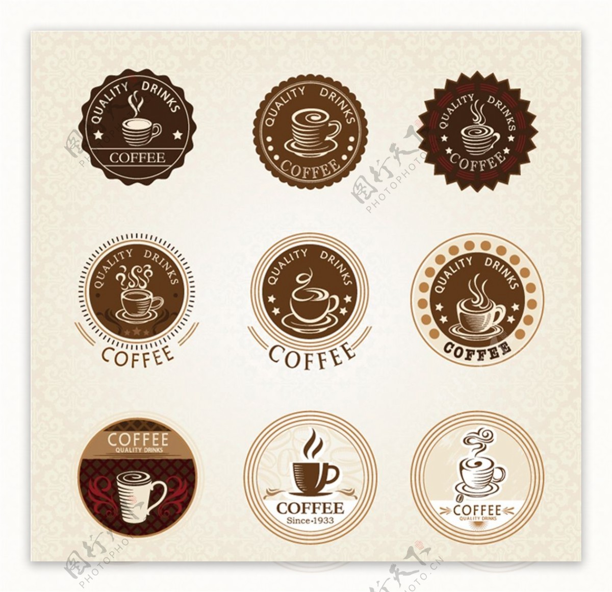 优质咖啡标签矢量图片