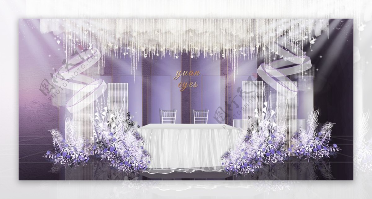 紫色婚礼效果图片