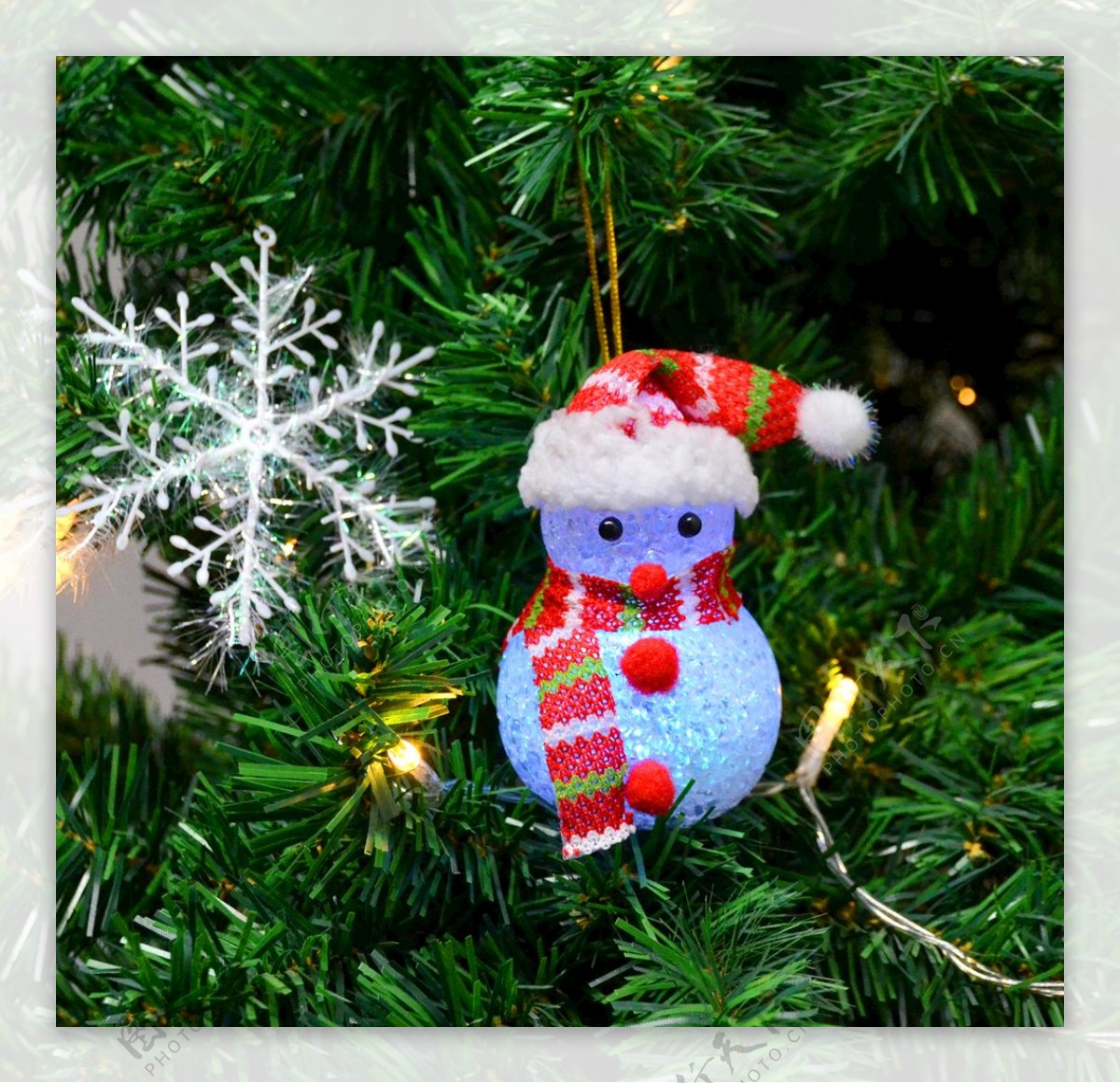 圣诞树挂饰雪人图片