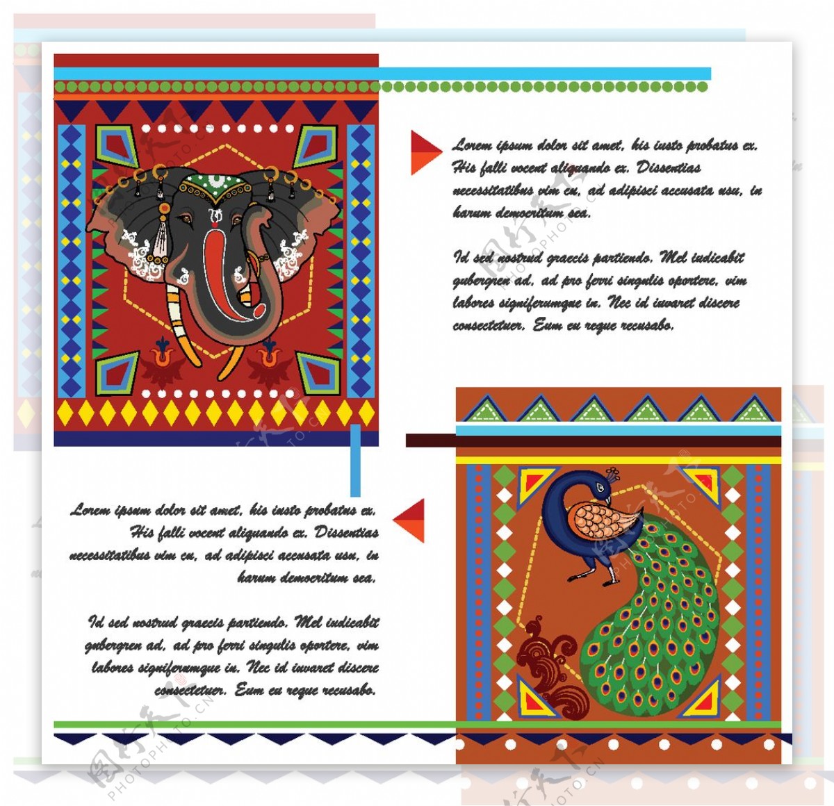 印度民族图案印度花纹印花图片