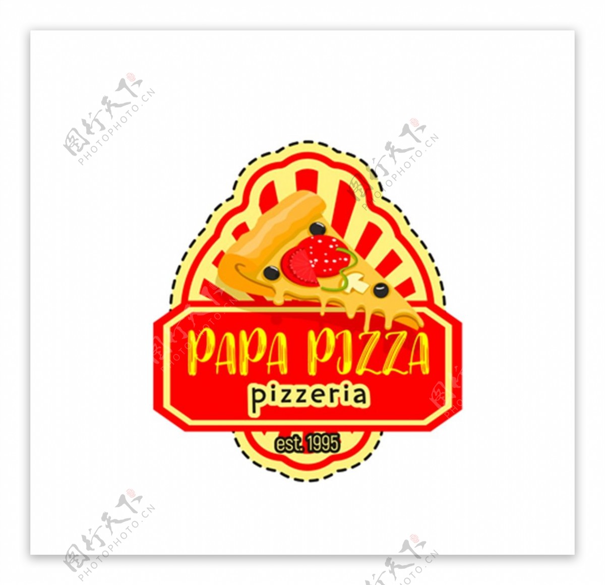 披萨标志矢量图片