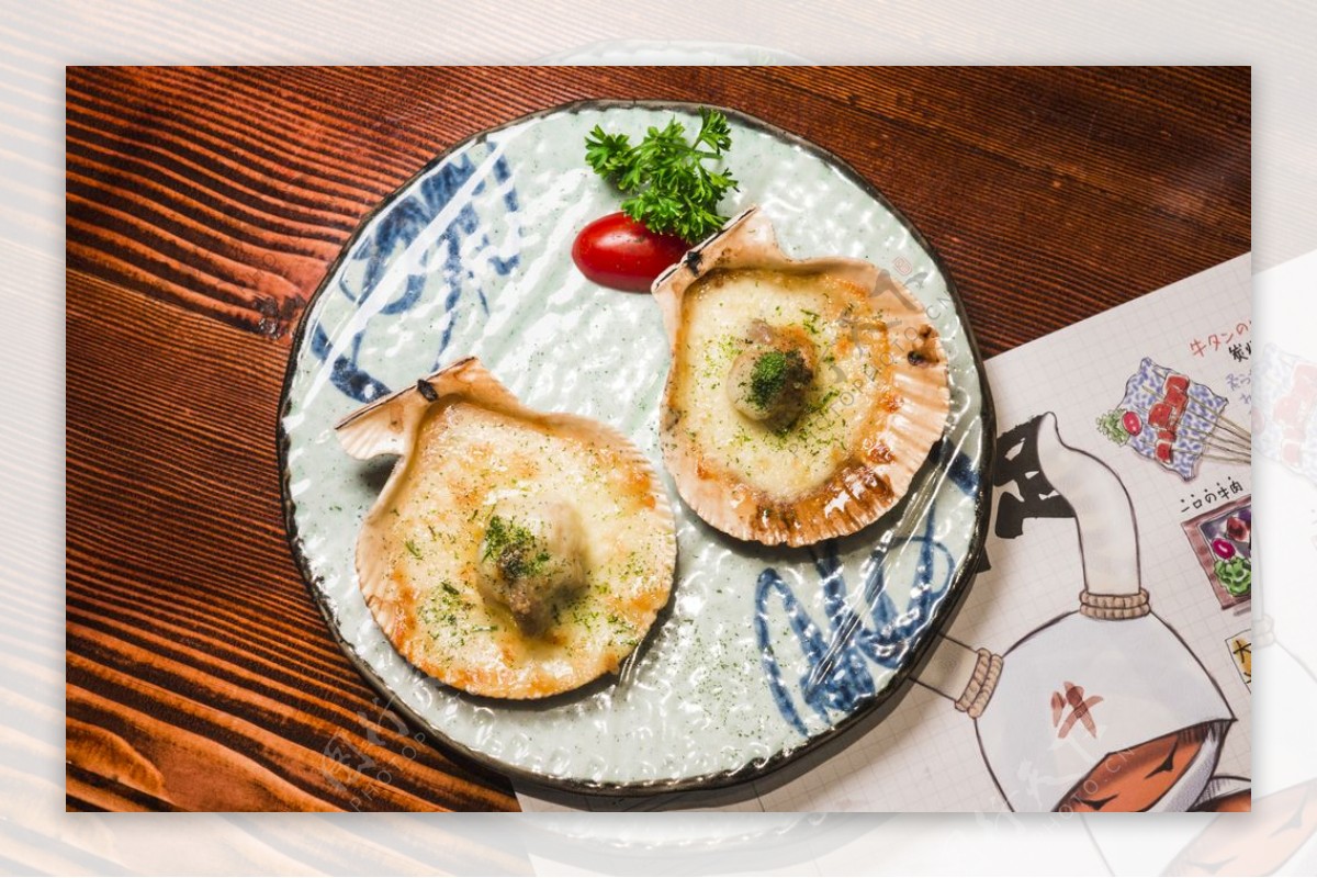 美食日本料理文化海皇扇贝图片