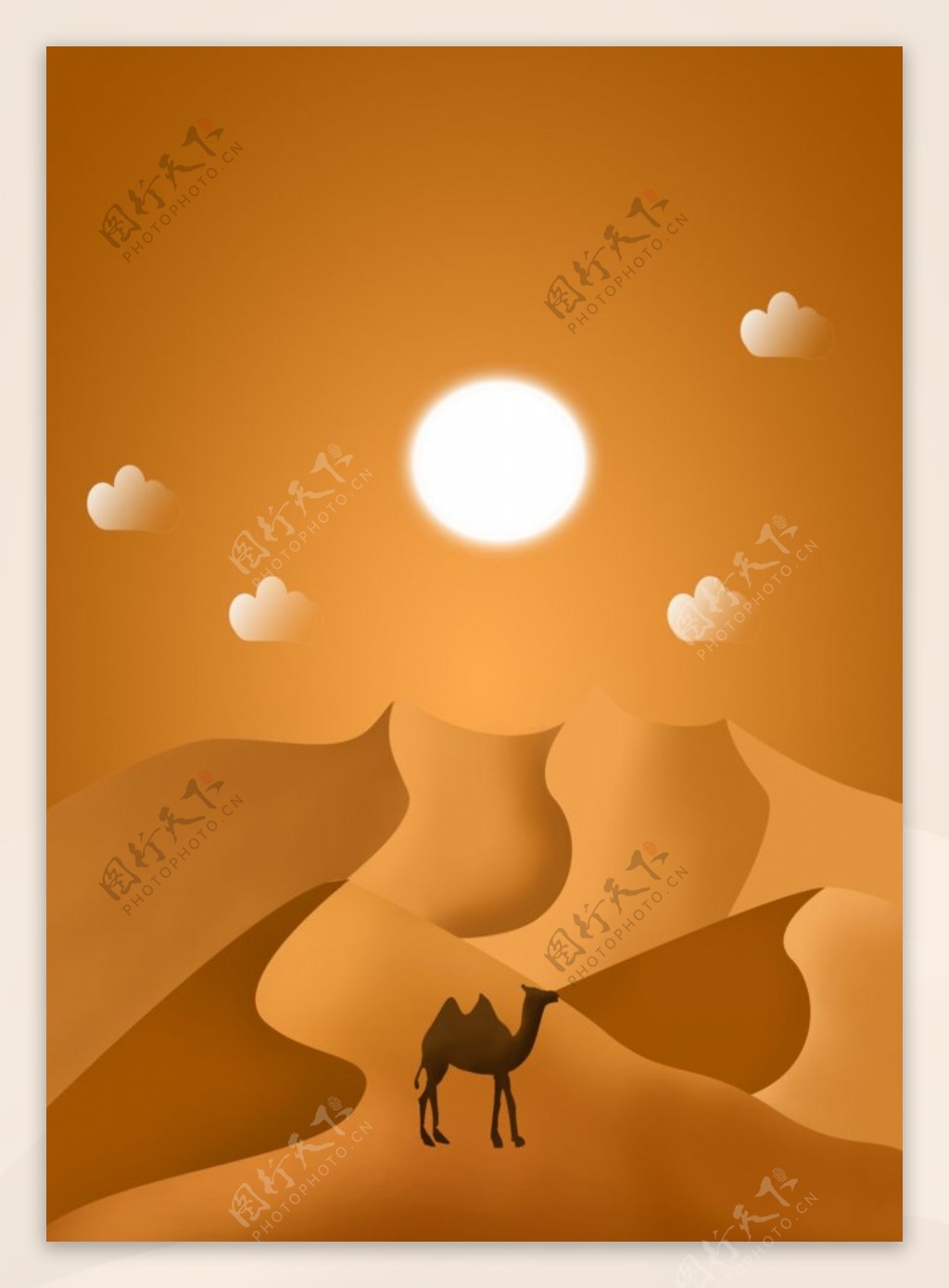 沙漠插画图片