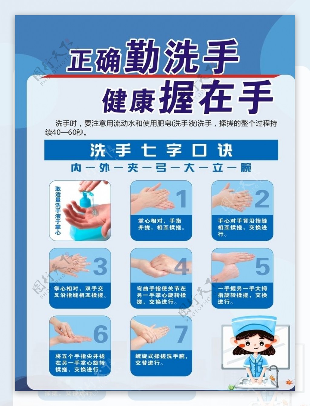 洗手七步法传染病预防传图片