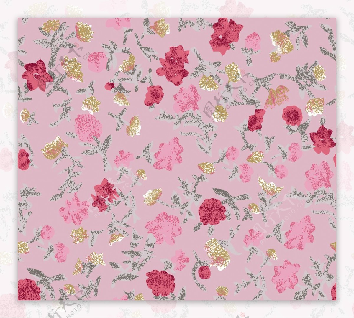壁纸1920×1200甜美系 玫瑰花碎花图案设计壁纸,美丽碎花布 之 粉红甜美系壁纸图片-花卉壁纸-花卉图片素材-桌面壁纸
