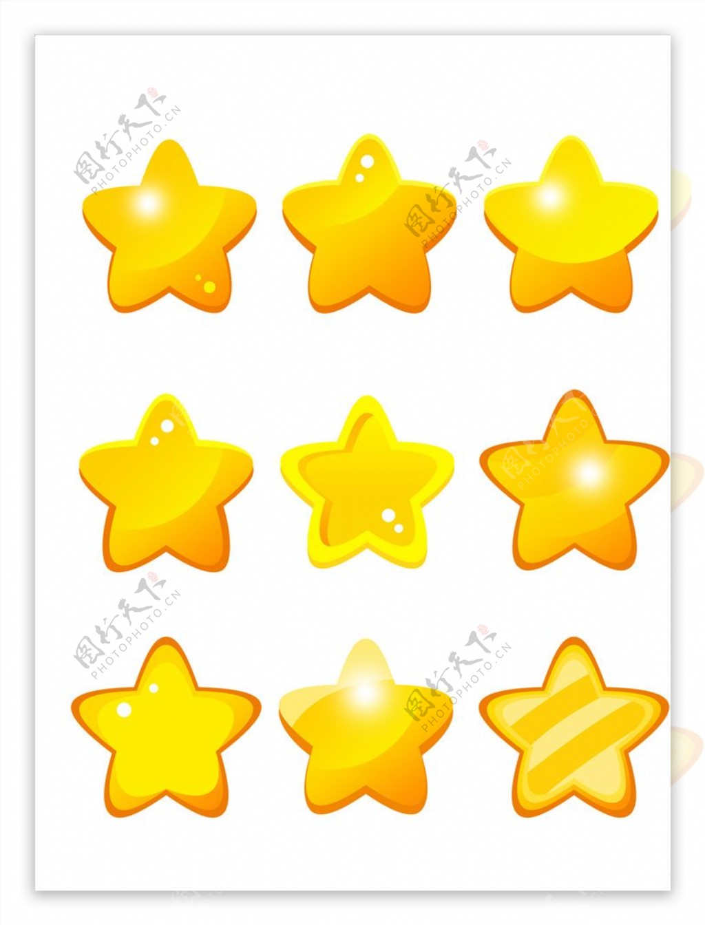金色黄色星星闪光星辰圣诞五角星图片