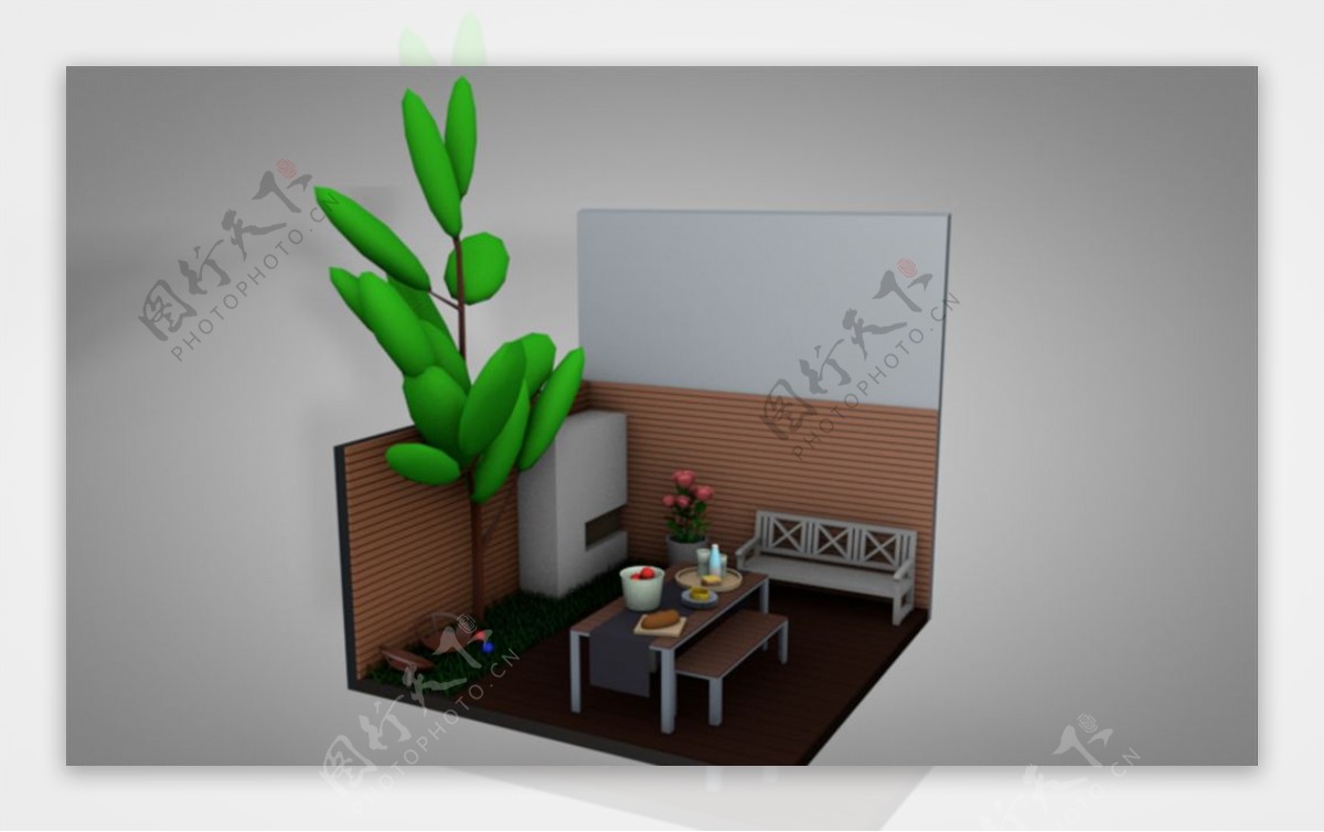 C4D模型餐厅图片