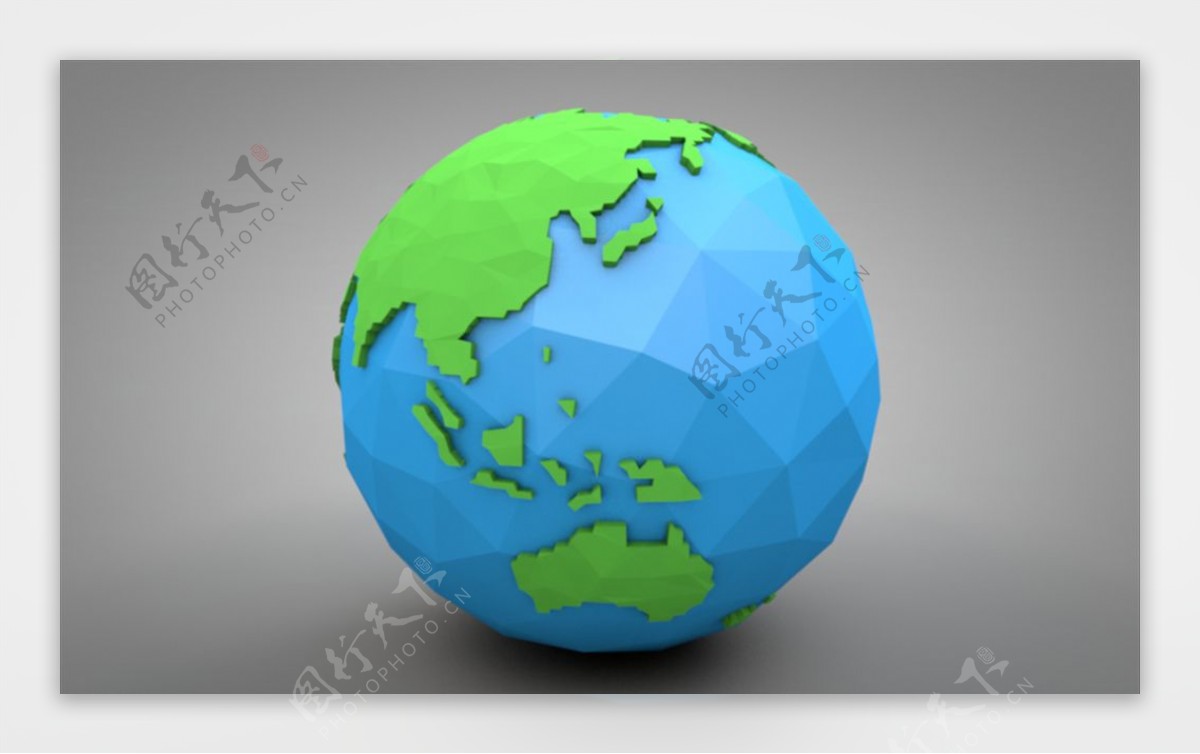 C4D模型像素地球图片