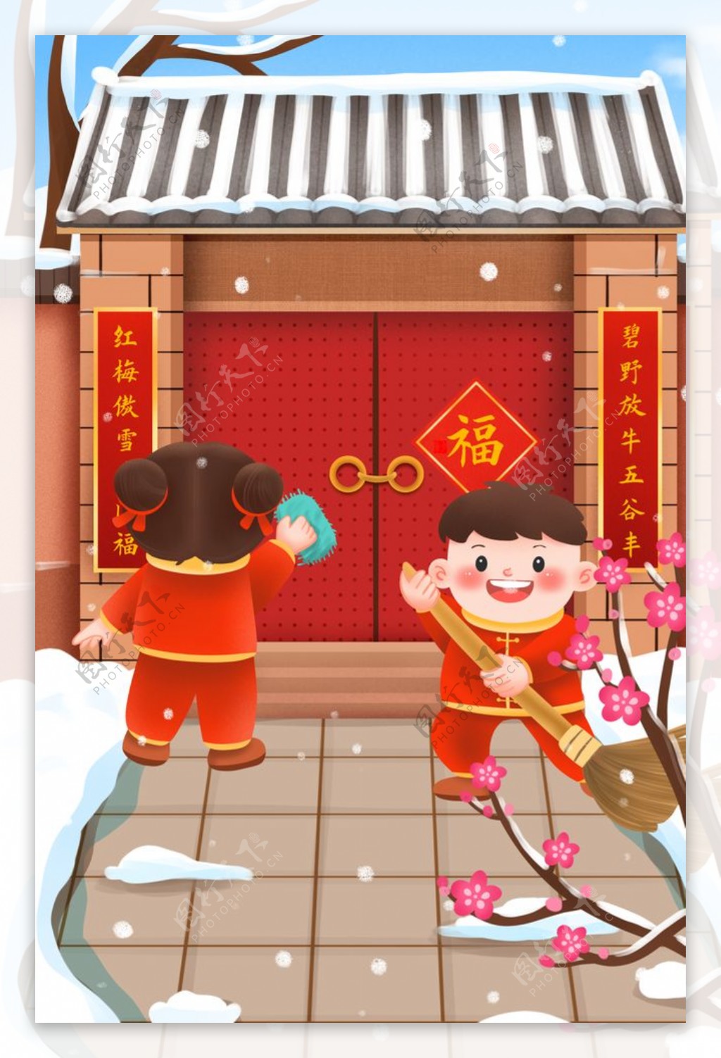 牛年春节海报图片
