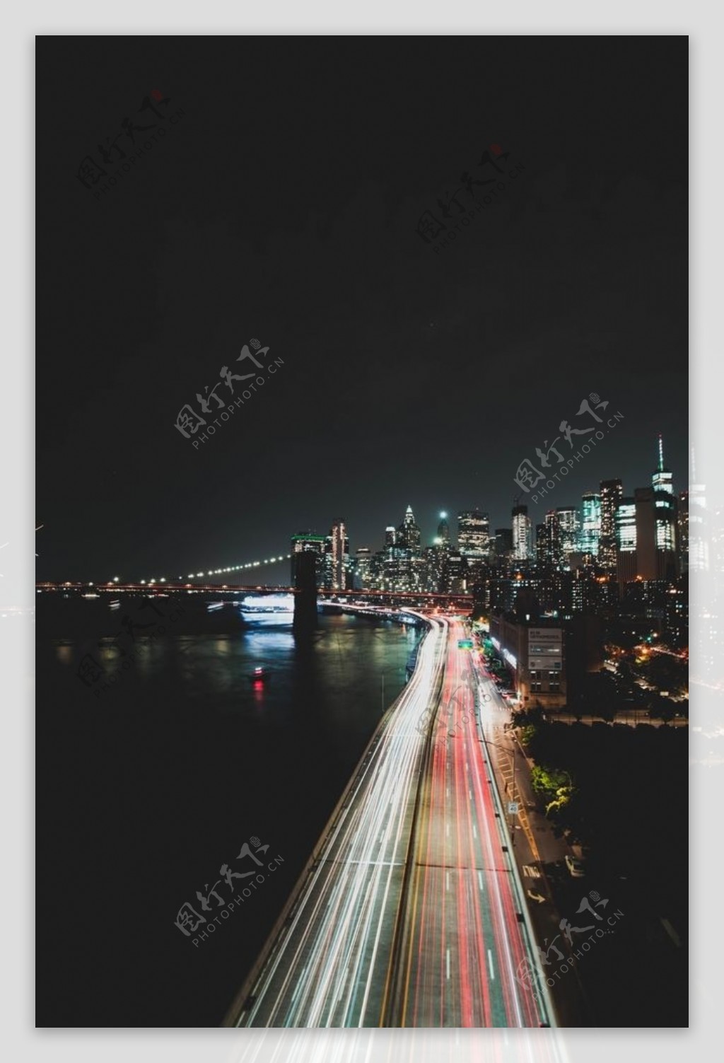 高架桥夜景图片